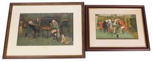 After Cecil Aldin. A Game of Chess, 59cm x 35cm, together with Revoked', 48cm x 29cm, prints. (2)