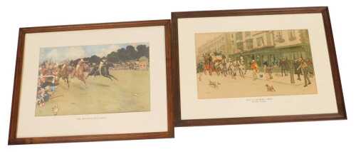 After Cecil Aldin. The Blue Market Races, print, 59cm x 36cm, and Old Coaching Inns The Mitre at...