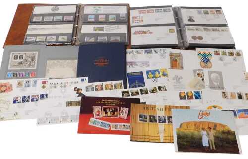 Philately. Two albums of Royal Mail first day covers, mainly 1980s and 90s, GWR, Insects,...