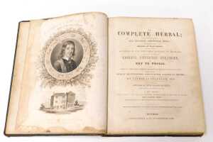Culpeper (Nicholas). The Complete Herbal, with the English Physician Enlarged, new edition, half... - 2