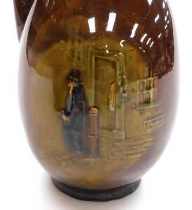 An early 20thC Royal Doulton pottery Dickens ware flagon, with a stopper, decorated with... - 5