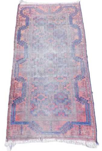 A small Turkish red ground rug. (AF) 157 x 83cm.