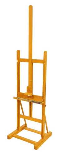 A beech adjustable artist's easel, 142cm high. VAT is payable on hammer price of this lot.