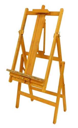 A beech adjustable artist's easel, 132cm high. VAT is payable on hammer price of this lot.