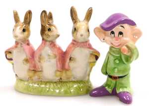 A group of English and Continental ceramic figures, including a German porcelain figure of a man... - 3