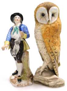 A group of English and Continental ceramic figures, including a German porcelain figure of a man... - 4