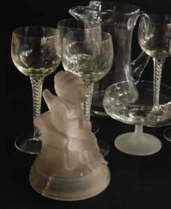 Victorian and later cut glass, including a pair of John Derbyshire pressed glass figures of... - 3