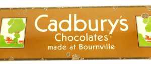 An early 20thC enamel Cadbury's Chocolates sign, made at Bournville, with two pictures of the... - 2