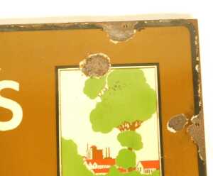 An early 20thC enamel Cadbury's Chocolates sign, made at Bournville, with two pictures of the... - 5