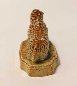 A 19thC stoneware sheep, on a rectangular base, with re-entrant corners, 7cm long. VAT is... - 4