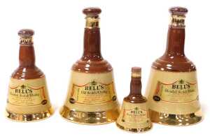 Four Bell's Scotch whisky decanters, comprising 37.5cl (x2), 18.75cl, all boxed, and a further... - 2
