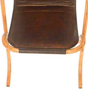 A set of fifteen mid century industrial Stak-A-Bye chairs, by Sebel, with brown leatherette seats. - 5