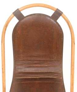 A set of fifteen mid century industrial Stak-A-Bye chairs, by Sebel, with brown leatherette seats. - 6