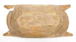 A 19thC carved wooden trencher dough bowl, 54cm wide. - 2