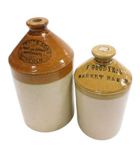 A 19thC Doulton Lambeth stoneware wine flagon, for C Pratt & Sons, Wine and Spirit Merchants,...