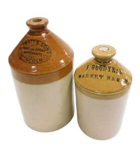 A 19thC Doulton Lambeth stoneware wine flagon, for C Pratt & Sons, Wine and Spirit Merchants,...