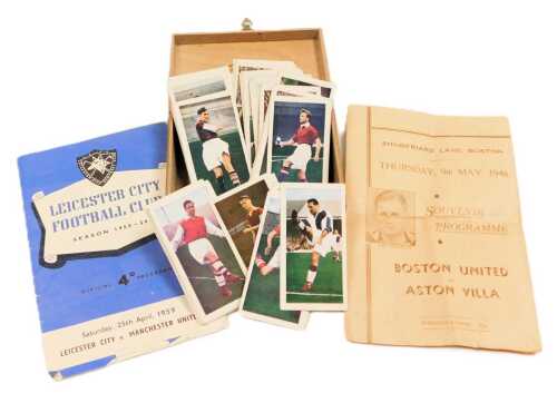 A 1940's football programme, for a testimonial match between Boston United and Aston Villa,...