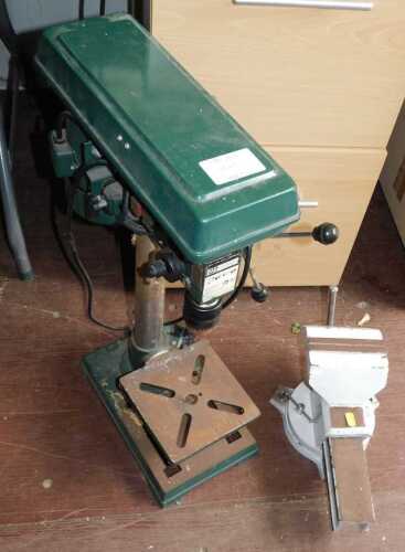 A Parkside drill press, model PTBM 500-KH3133, together with a Mac-Allister bench vice. (2)