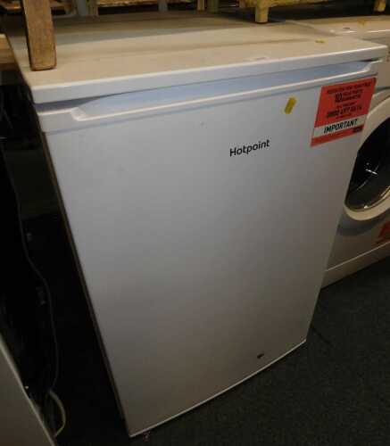 A Hotpoint freezer, in white.