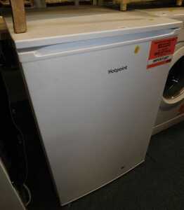 A Hotpoint freezer, in white.