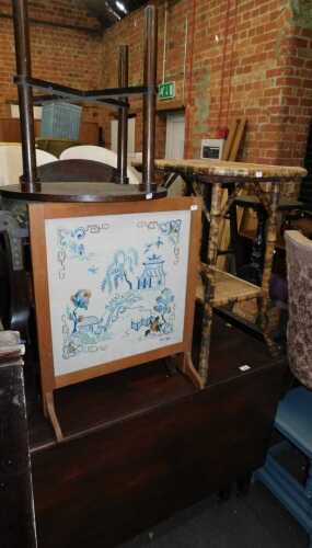 A Victorian mahogany drop leaf table, with maker's mark for Morgan and Co, with single frieze...