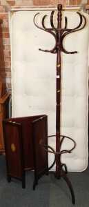 A hat and coat stand, and a folding fire screen.