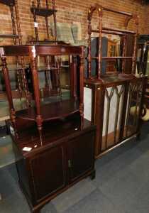 Furniture, comprising a towel rail, a two door display cabinet, with two glazed doors, glazing...