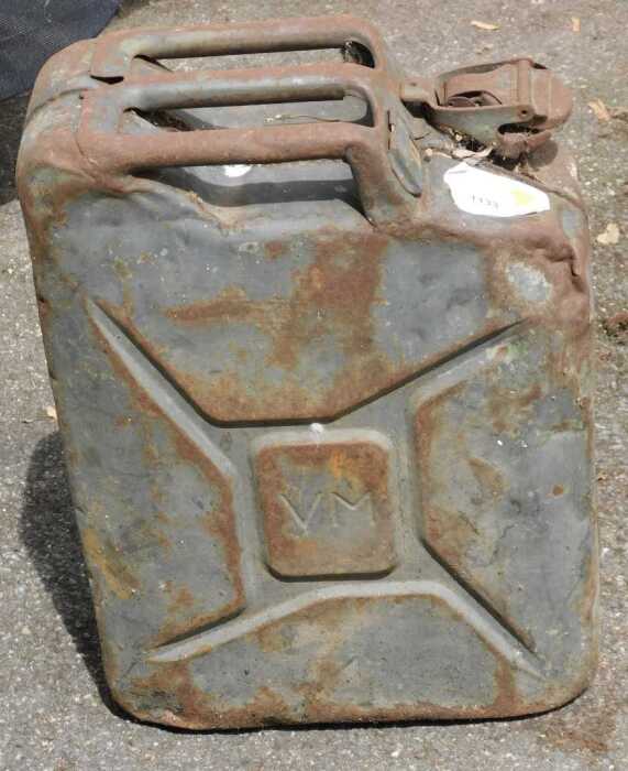 A metal jerry can.