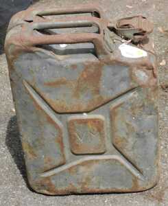 A metal jerry can.