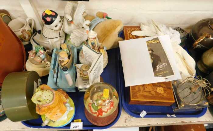 Miscellaneous household items, to include musical boxes, globes, etc., inlaid musical boxes,...