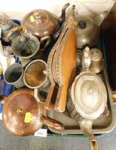 Metalware, to include copperware, pewter, and silver plate, teapots, coffee pot, tankards, etc....
