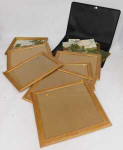 A folio containing various pictures of birds, Boston Stump, etc., and various gilt framed...