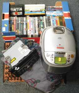 Household items, to include a Star Chef Deluxe air fryer, DVDs including The Lords of the Rings...