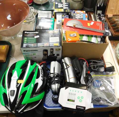Household items, to include a boxed set of Panasonic landline telephones, another set of BT...