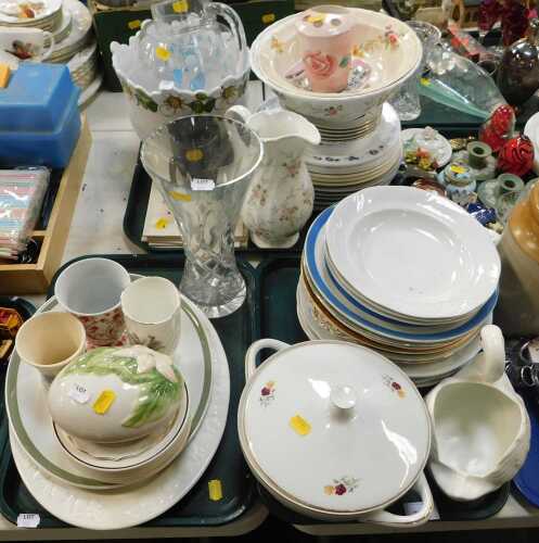 Ceramics, to include a large blue and white Cornishware dinner plate by TG Green, bowls, plates,...