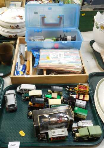 Household items, to include cutlery held within a cutlery tray, a box containing fishing tackle,...