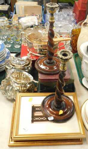 Household items, to include silver plated wares, including jugs, sugar bowls, small tray,...