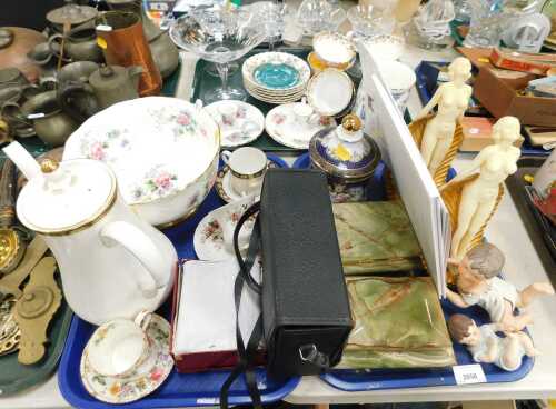 Ceramics and glassware, to include two reclining nude female bookends, Wedgwood coffee pot with...