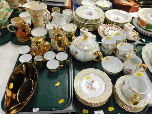 Ceramics, to include a Czechoslovakian part tea service including teapot, side plates, cups,...
