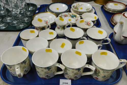 Ceramics, to include mugs, teacups by Duchess and Royal Doulton, teacups, saucers, etc. (2 trays)