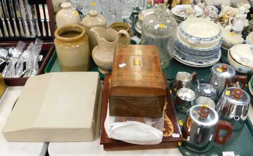 Household ceramics and items, to include a manual typewriter, a metalware tea service, teapot,...