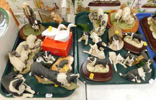 Leonardo Collection Border Collie figures, etc. mainly boxed. (2 trays and loose)