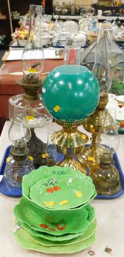 Ceramics, to include green ceramic bowls, salad plates, etc., including Carltonware, and a tray...
