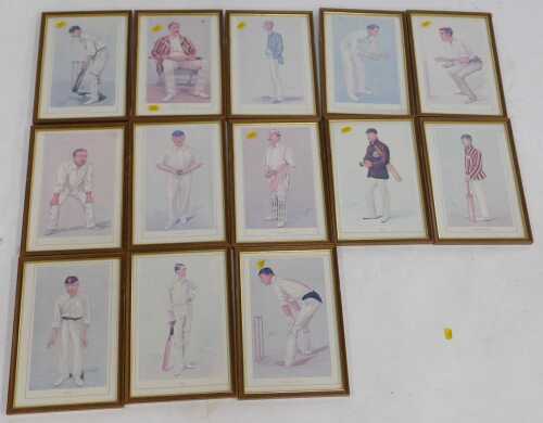 Reproduction Vanity Fair Spy prints of cricketers. (13)