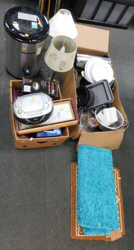 Household items, to include a quantity of door mats, cooking equipment including pots and pans,...