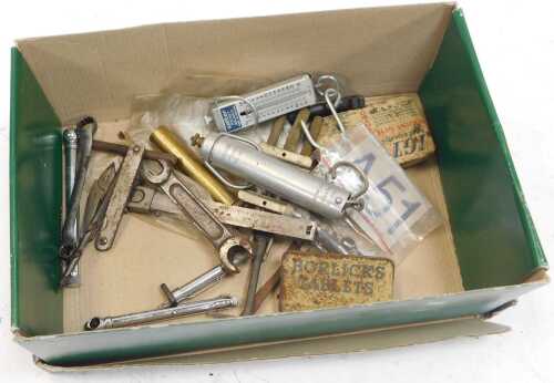 Tools, to include drill bits, tap and die set, etc. (1 box, on 1 shelf)