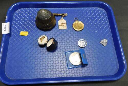 A World War I Victory medal, named to Private H Atkinson ASG DM2-189706, together with a stone...