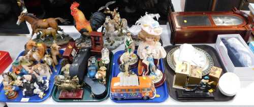 Decorative household effects, to include an Academy Collection resin model of a horse and foal,...