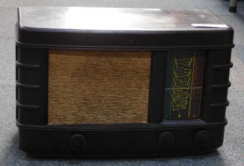 A Phillips Bakelite cased radio.