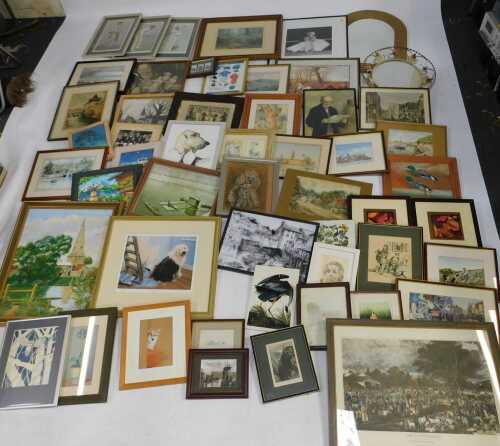 Pictures, prints, etc., to include reproduction Vanity Fair Spy prints, landscapes, etc. (3...